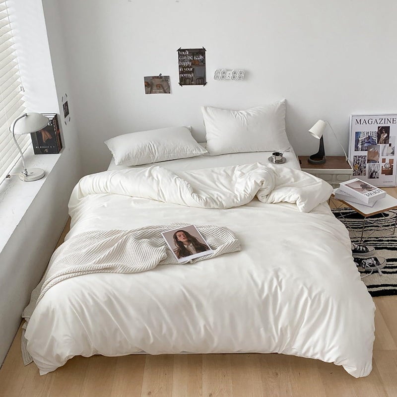 Cottonight White Comforter Sets Queen Pure White Bedding Comforter Queen Size Quilts Blanket Ultra Soft Breathabe Solid Bedding Set for Women Men Adults Teens - Image 2